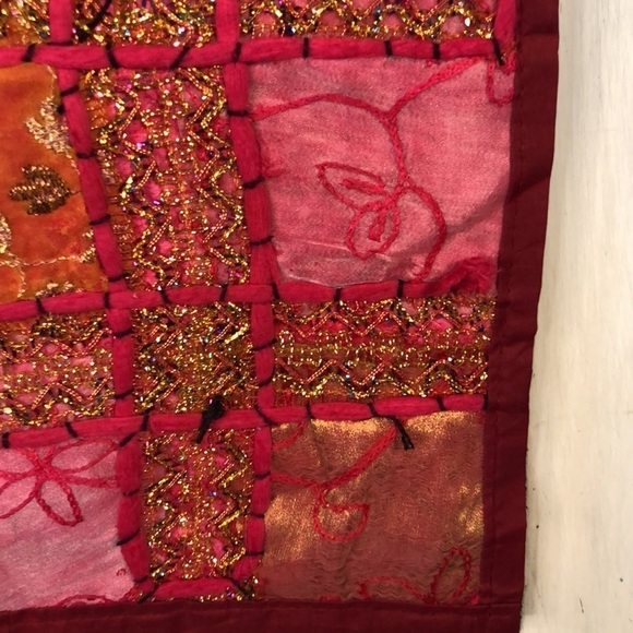 Lovely Pink, Gold Metallic Multi Medium Unique Accent Pillow Cover - Picture 4 of 4